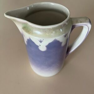 Elegant Purple and Cream Ceramic Pitcher
